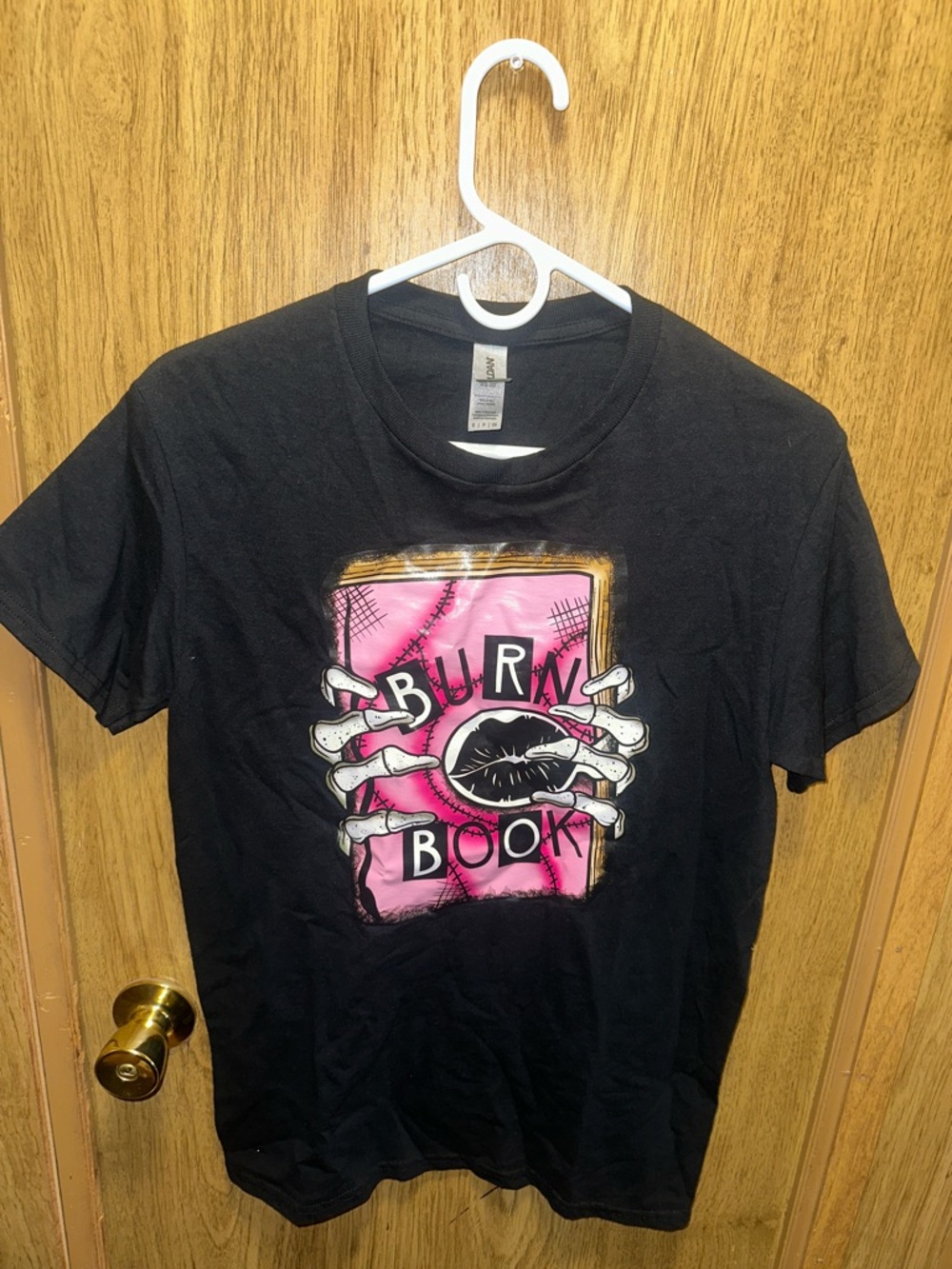 Custom Black Graphic 'Burn Book' T-Shirt with Pink Print